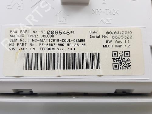 Instrument cluster PEUGEOT 208 I (CA_, CC_) 1.4 HDi | BP12016346C47