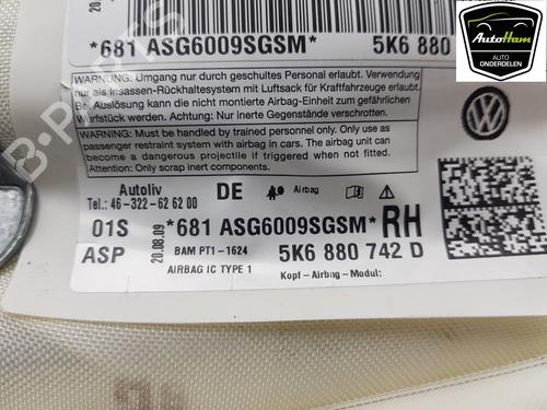 Høyre gardin kollisjonspute VW GOLF VI (5K1) 1.4 TSI | BP16900962C12 