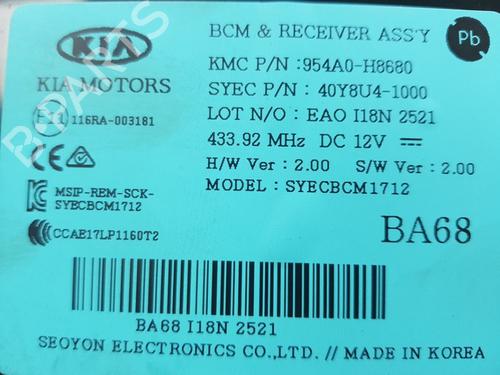 Control unit KIA RIO IV (YB, SC, FB) 1.25 | BP34540388M11 - Image 4