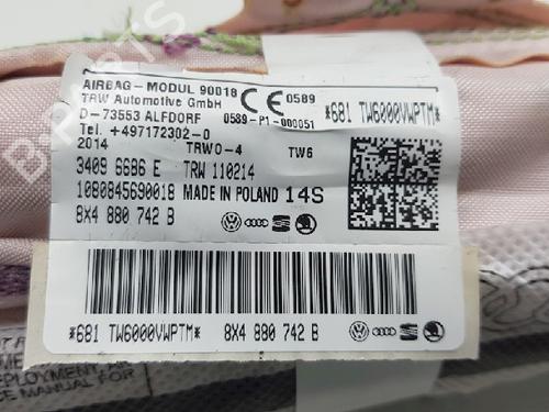 Høyre gardin kollisjonspute AUDI A1 (8X1, 8XK) 1.2 TFSI | BP12059808C12 