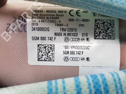 Right curtain airbag VW GOLF VII (5G1, BQ1, BE1, BE2) 1.4 GTE Hybrid | BP29713115C12 