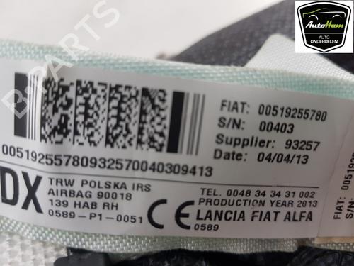 Right curtain airbag FIAT PANDA (312_, 319_) 0.9 (312PXG1A) | BP12063150C12 