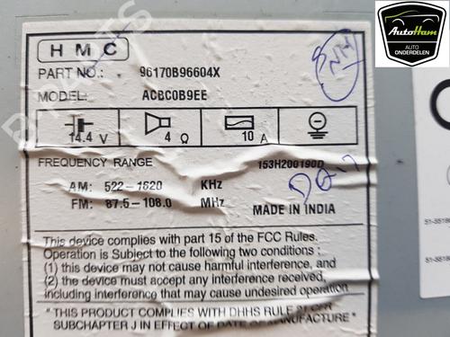 Radio HYUNDAI i10 II (BA, IA) 1.0 | BP22635065E6 