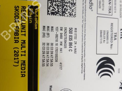 Electronic module SKODA FABIA III Estate (NJ5) 1.0 TSI | BP16109827M83 