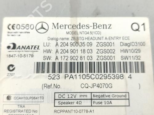 Radio MERCEDES-BENZ C-CLASS (W204) C 200 CDI (204.001) | BP26322029E6 