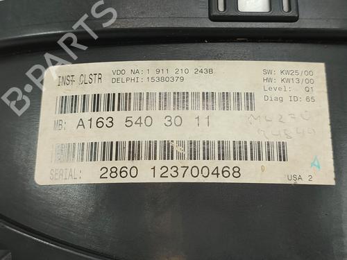 Instrument cluster MERCEDES-BENZ M-CLASS (W163)  | BP15882873C47 