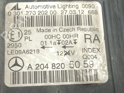 Right headlight MERCEDES-BENZ C-CLASS (W204) C 200 CDI (204.001) | BP26321976C29 