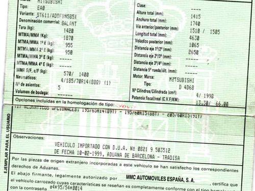 Used Parts MITSUBISHI GALANT VIII (EA_)  2.0 TDI (EA6A)  840927