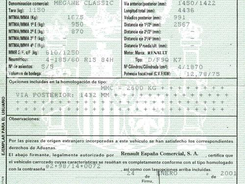 Kombinert Instrument RENAULT MEGANE I Classic (LA0/1_) 1.9 dCi (LA05) | BP14852319C47 
