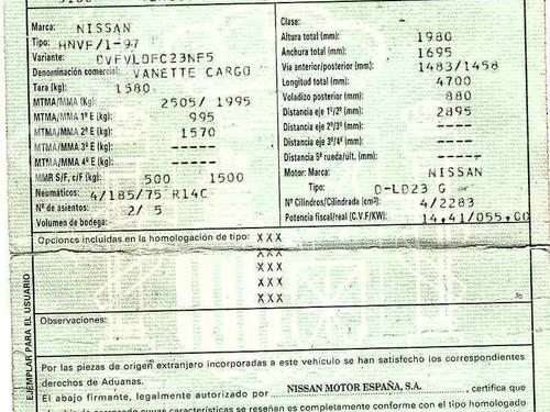 NISSAN VANETTE CARGO Bus (HC 23)  2.3 D  175568