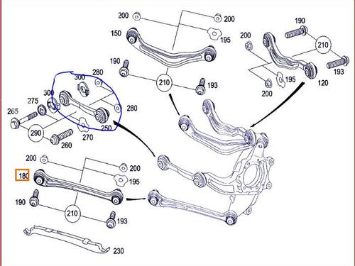 Right rear suspension arm MERCEDES-BENZ S-CLASS (W221, V221) S 500 (221.071, 221.171) | BP17648530M15 