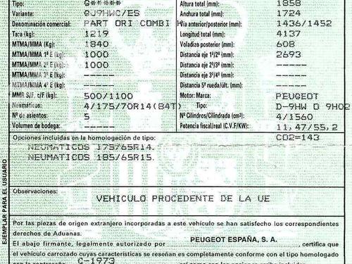 PEUGEOT PARTNER MPV (5_, G_)  1.6 HDi 75  174523