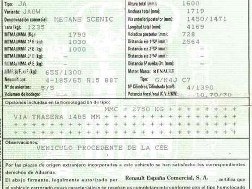 RENAULT SCÉNIC I MPV (JA0/1_, FA0_)  1.4 16V (JA0D, JA1H, Ja0W, JA10)  201707