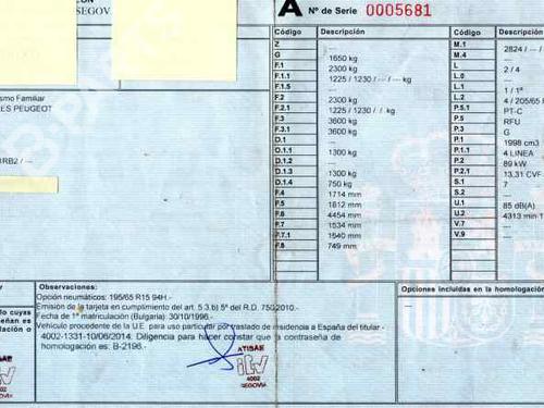 Used Parts PEUGEOT 806 (221)  2.0  841993