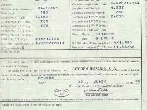 Used Parts CITROËN BX (XB-_)  16  698023