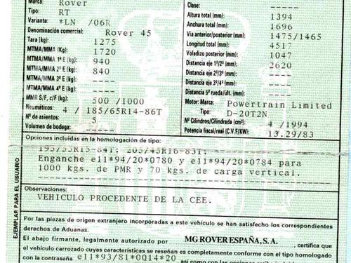 Used Parts ROVER 45 I Saloon (RT)  2.0 iDT  698805