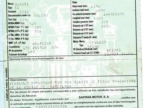 Used Parts SUZUKI BALENO (EG)  1.9 TD (SY419)  647412