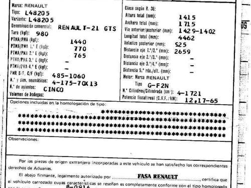 Used Parts RENAULT 21 Estate (K48_)  1.7 (K/S482)  685111