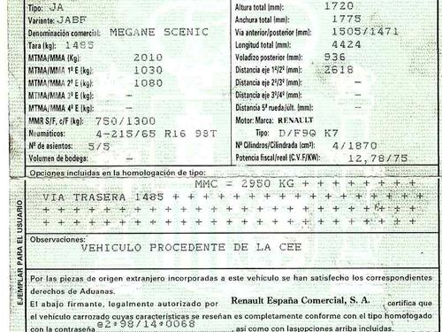 Maniglia esterna anteriore destra RENAULT SCÉNIC I MPV (JA0/1_, FA0_) 1.9 dCi RX4 | BP2116992C129 