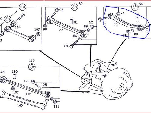 Right rear suspension arm MERCEDES-BENZ CLK (C208) CLK 320 (208.365) | BP18200363M15 