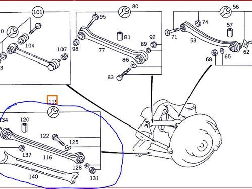 Right rear suspension arm MERCEDES-BENZ CLK (C208) CLK 320 (208.365) | BP18233803M15 