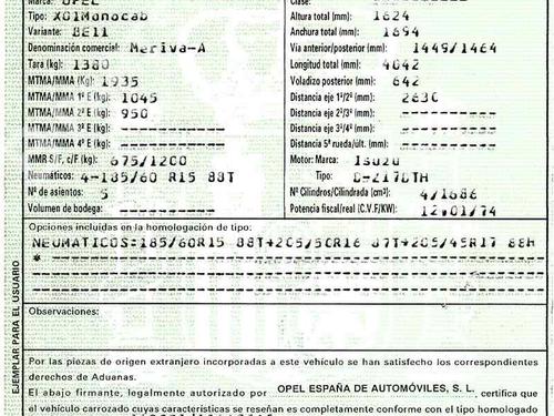 OPEL MERIVA A MPV (X03)  1.7 CDTI (E75)  173185