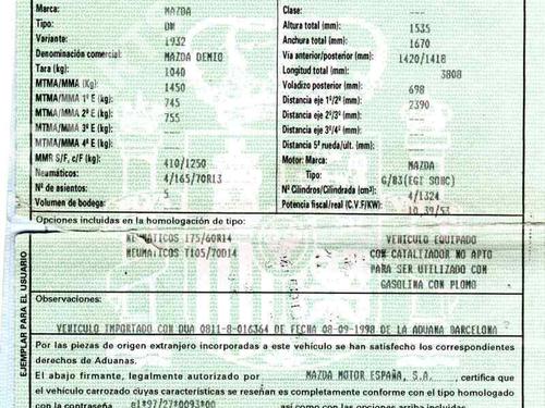 Used Parts MAZDA DEMIO (DW)  1.3 i 16V (DW3W)  203709