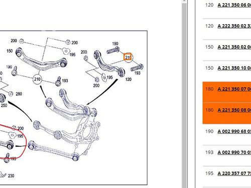 Left rear suspension arm MERCEDES-BENZ S-CLASS (W221, V221) S 320 CDI | BP19288876M14 