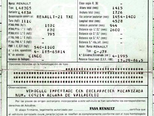 Used Parts RENAULT 21 Saloon (L48_)  2.0 (L483)  892530