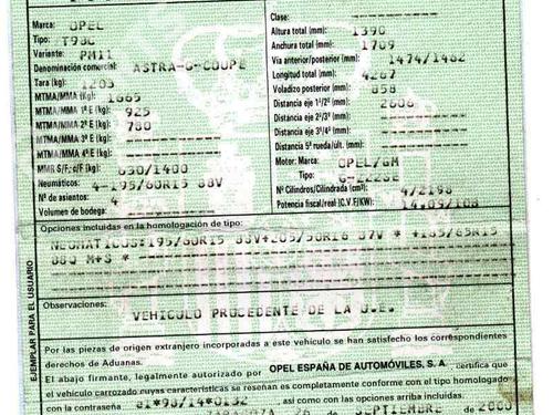 Used Parts OPEL ASTRA G Coupe (T98)  2.2 16V (F07)  192671