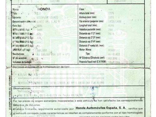 Used Parts HONDA CIVIC VI Hatchback (EJ, EK)  1.4 i S (EJ9)  818942