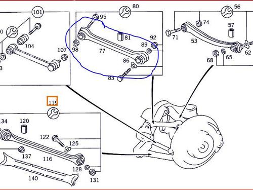 Right rear suspension arm MERCEDES-BENZ CLK (C208) CLK 320 (208.365) | BP18234166M15 