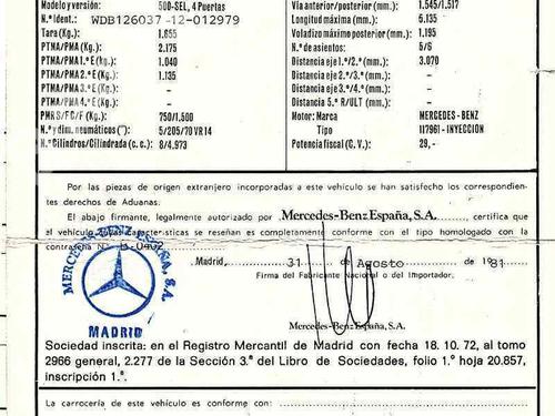 Used Parts MERCEDES-BENZ S-CLASS (W126)  500 SE, SEL (126.036)  654822