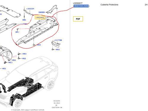 Underbody protection LAND ROVER RANGE ROVER VELAR (L560) 2.0 D240 SD4 4x4 | BP18921282M92 