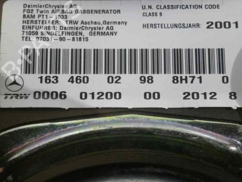 Driver airbag MERCEDES-BENZ M-CLASS (W163) ML 320 (163.154) | BP2082407C9 
