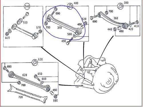 Left rear suspension arm MERCEDES-BENZ E-CLASS (W210) E 320 (210.065) | BP17648544M14 