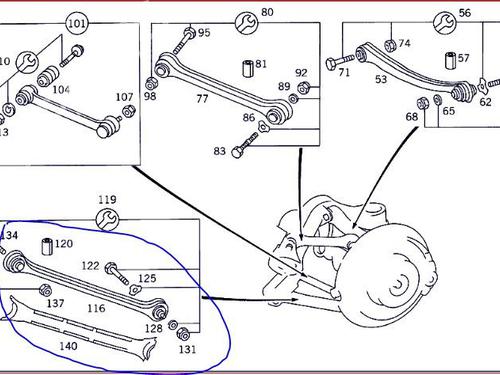 Left rear suspension arm MERCEDES-BENZ C-CLASS (W202) C 180 (202.018) | BP17979781M14 