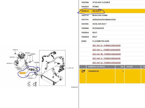 Pipe NISSAN NV400 Van (X62, X62B) dCi 130 | BP19542095M125