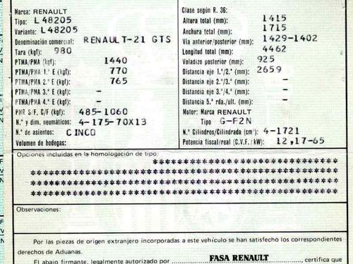 Used Parts RENAULT 21 Estate (K48_)  1.7 (K/S482)  203367