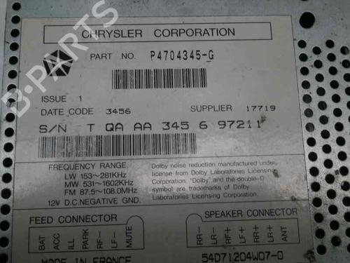 Radio CHRYSLER VOYAGER / GRAND VOYAGER III (GS_, NS_) 3.3 i | BP2060548E6 