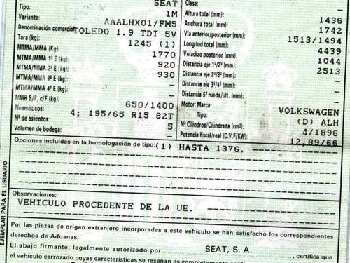 Used Parts SEAT TOLEDO II (1M2)  1.9 TDI  845544