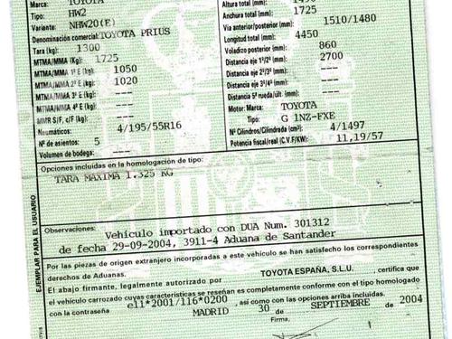 Used Parts TOYOTA PRIUS Liftback (_W2_)  1.5 Hybrid (NHW20_, NHW20R)  828783