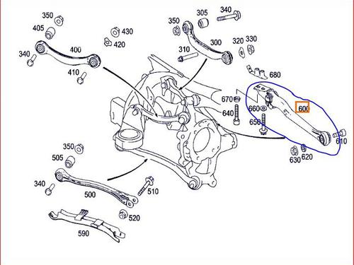 Right rear suspension arm MERCEDES-BENZ CLS (C219) CLS 350 (219.356) | BP17775137M15 