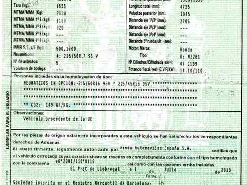 Used Parts HONDA ACCORD VIII (CU)  2.2 i-DTEC (CU3)  752918