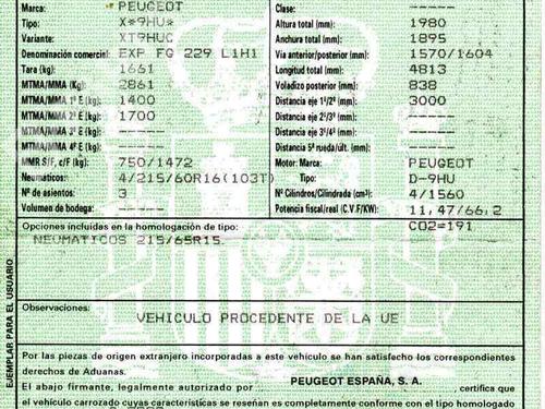 Used Parts PEUGEOT EXPERT Platform/Chassis  1.6 HDi 90 16V  233821