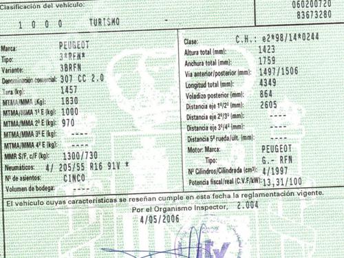 Used Parts PEUGEOT 307 CC (3B)  2.0 16V  1078933