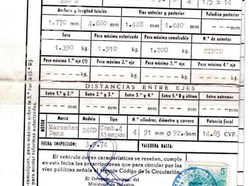 Used Parts MERCEDES-BENZ 123 Saloon (W123)  240 D (123.123)  840475