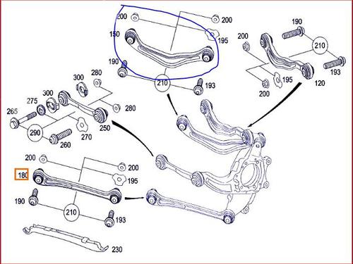Left rear suspension arm MERCEDES-BENZ S-CLASS (W221, V221) S 320 CDI 4-matic (221.080, 221.180) | BP18012733M14 