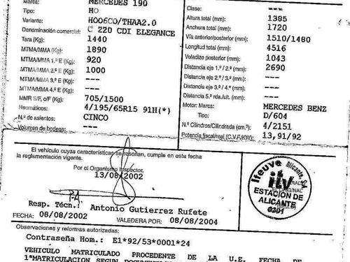 MERCEDES-BENZ C-CLASS (W202)  C 220 CDI (202.133)  203274