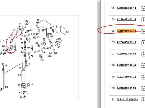 AC pipe MERCEDES-BENZ SL (R230) 55 AMG (230.474) | BP19398443M126 